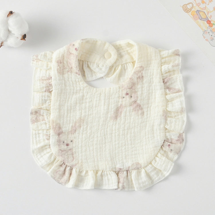 Baby Feeding Bib Ruffle Infants Saliva Towel Soft Cotton Burp Cloth — Yellow Lemon