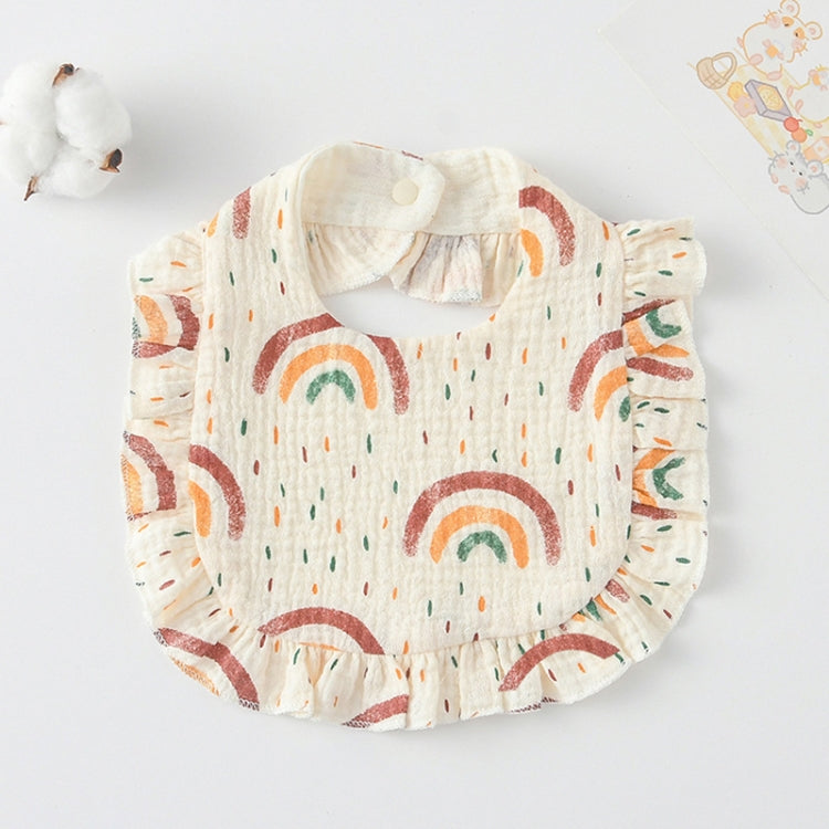 Baby Feeding Bib Ruffle Infants Saliva Towel Soft Cotton Burp Cloth — Squirrel