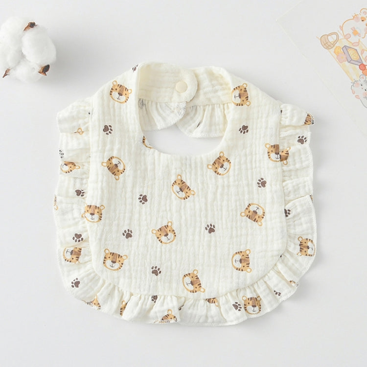 Baby Feeding Bib Ruffle Infants Saliva Towel Soft Cotton Burp Cloth — Rainbow