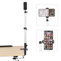Aluminum Tube Cell Phone Live Streaming Telescopic Pole Desktop C-Clip Cell Phone Overhead Photo Holder