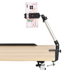 Aluminum Tube Cell Phone Live Streaming Telescopic Pole Desktop C-Clip Cell Phone Overhead Photo Holder — Bracket+Phone Clip