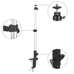 Aluminum Tube Cell Phone Live Streaming Telescopic Pole Desktop C-Clip Cell Phone Overhead Photo Holder — view 3
