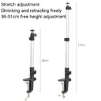 Aluminum Tube Cell Phone Live Streaming Telescopic Pole Desktop C-Clip Cell Phone Overhead Photo Holder — view 4