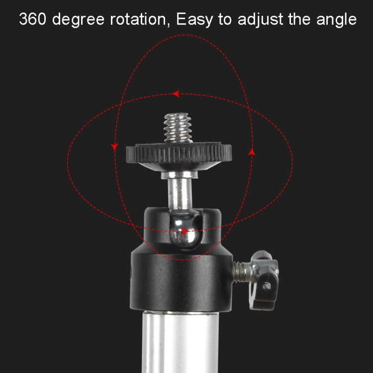 Aluminum Tube Cell Phone Live Streaming Telescopic Pole Desktop C-Clip Cell Phone Overhead Photo Holder — view 8