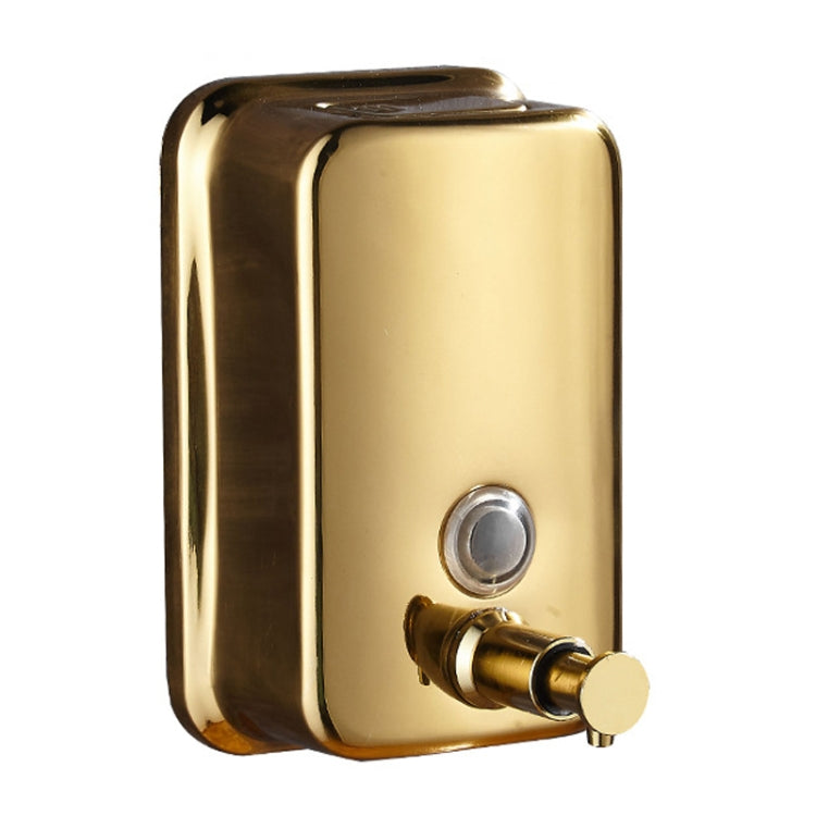304 Stainless Steel Bathroom Soap Dispenser Simple Hotel Home Wall Mounted Manual Shower Fluid Bottle — 500ml Gold