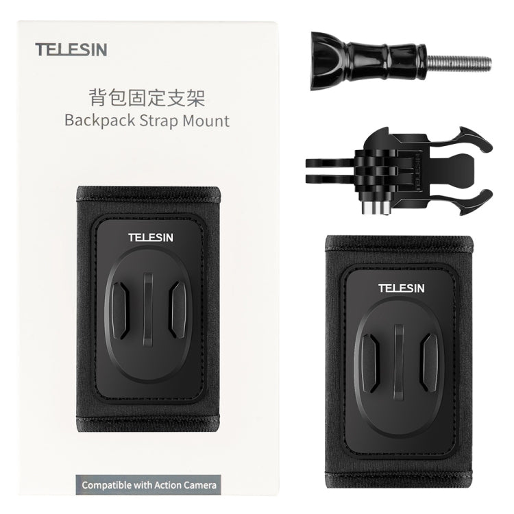 TELESIN Backpack Shoulder Strap Bracket Mount for GoPro Hero / Insta360 / SJCAM / DJI Action Accessories