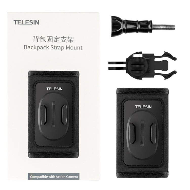 TELESIN Backpack Shoulder Strap Bracket Mount for GoPro Hero / Insta360 / SJCAM / DJI Action Accessories