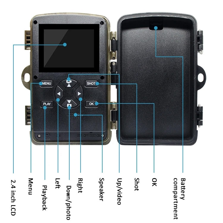 H982 4K Infrared Waterproof Induction Night Vision Monitor Animal HD Outdoor Cameras