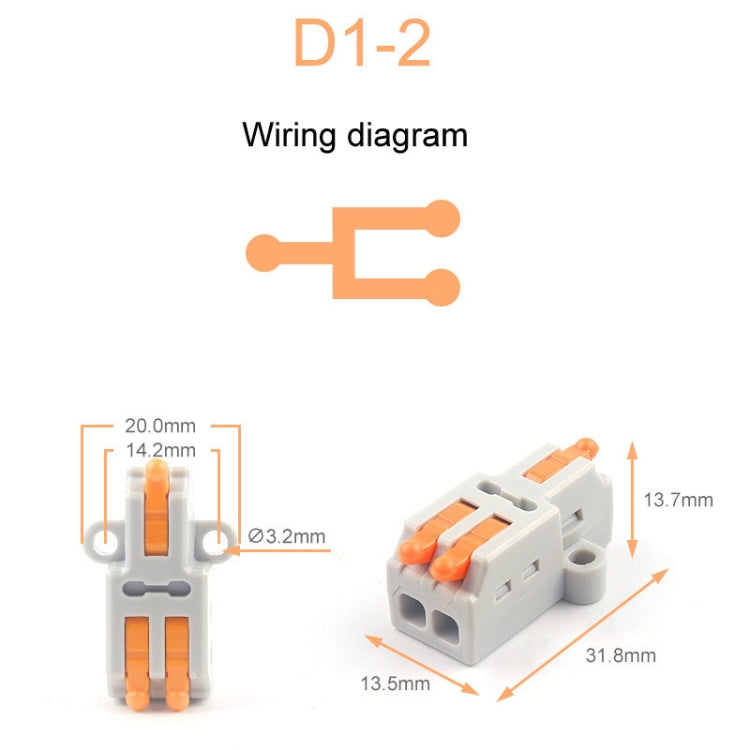 5pcs Push Type Mini Wire Connection Splitter Quick Connect Terminal Block