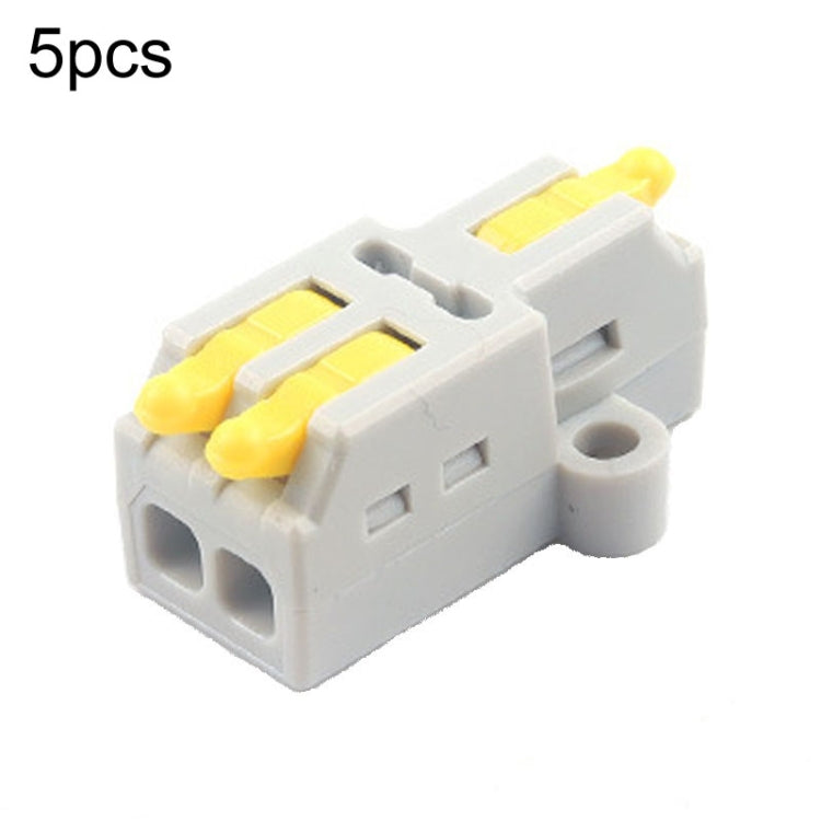 5pcs Push Type Mini Wire Connection Splitter Quick Connect Terminal Block — D1-2T