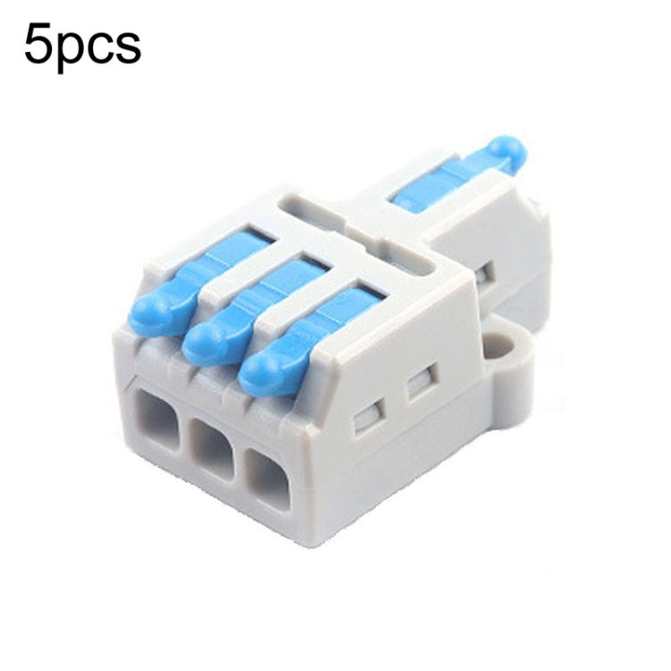 5pcs Push Type Mini Wire Connection Splitter Quick Connect Terminal Block — Orange
