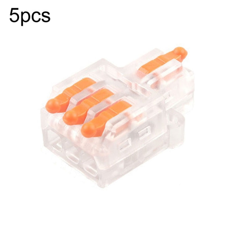 5pcs Push Type Mini Wire Connection Splitter Quick Connect Terminal Block — Yellow