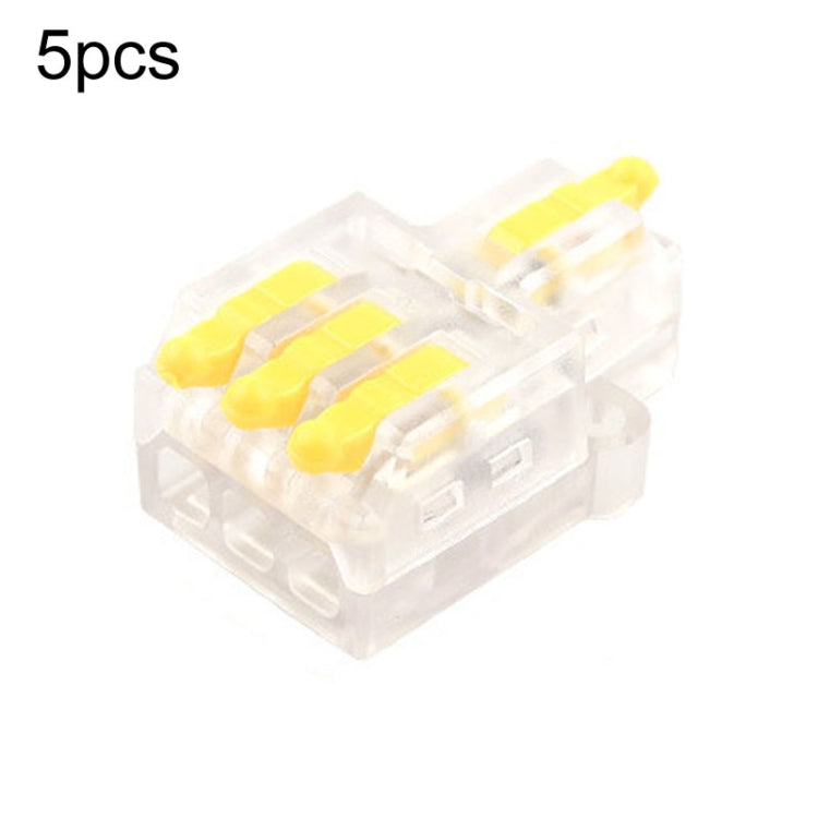 5pcs Push Type Mini Wire Connection Splitter Quick Connect Terminal Block — Blue