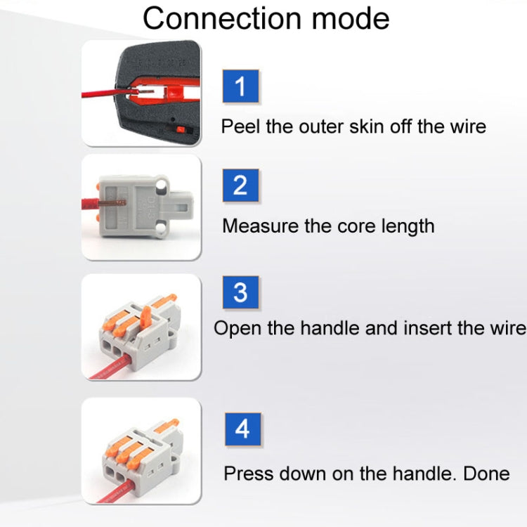 5pcs Push Type Mini Wire Connection Splitter Quick Connect Terminal Block