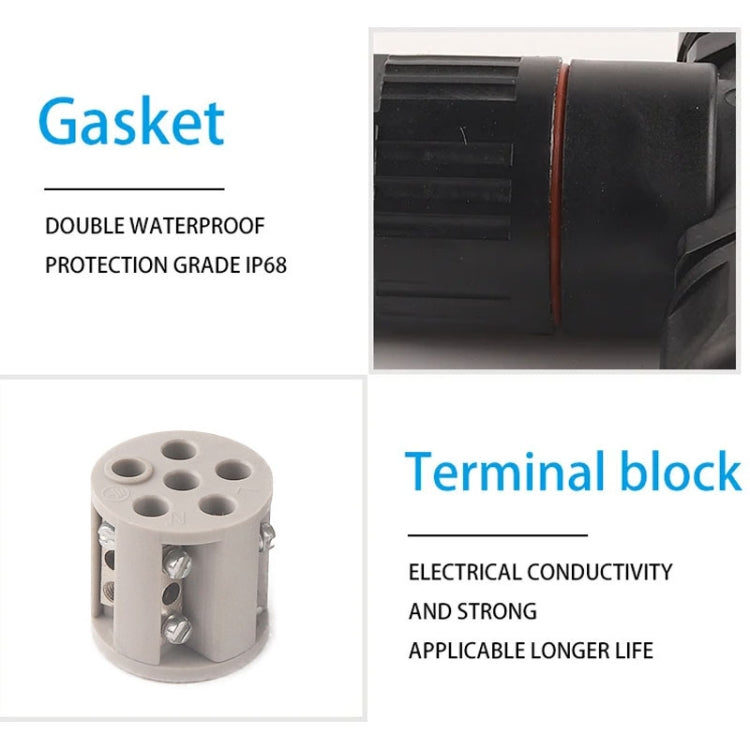 Outdoor T-Wire Terminal Block Five Pole Male And Female Docking Waterproof Connector — view 6