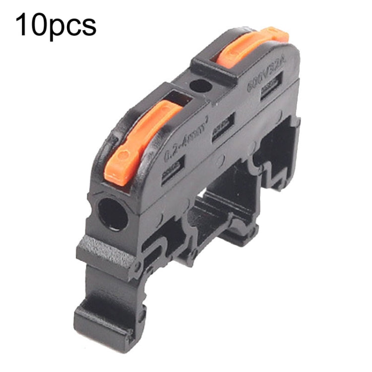 10pcs Guide Rail Type Replacement UK Quick Terminal Block 1 Input 1 Output — Black