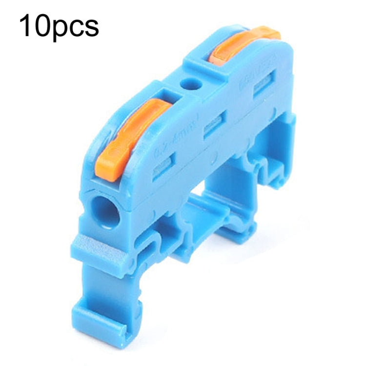 10pcs Guide Rail Type Replacement UK Quick Terminal Block 1 Input 1 Output — Blue