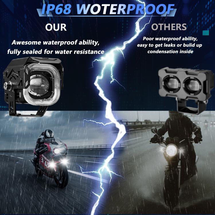 Motorcycle Vehicle Multi-Mode Spotlight Angel Eye Aperture LED Spotlight