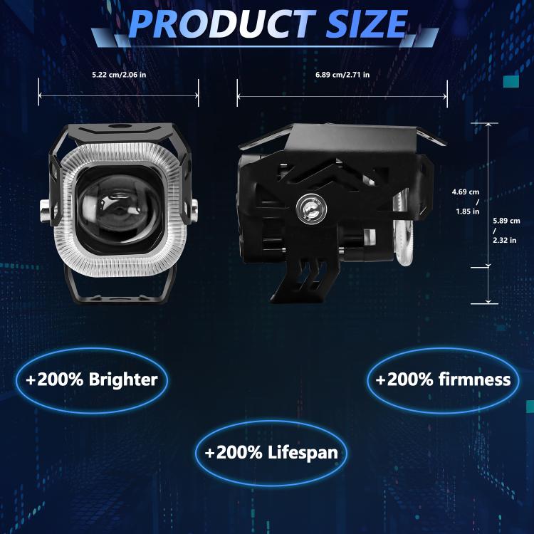 Motorcycle Vehicle Multi-Mode Spotlight Angel Eye Aperture LED Spotlight