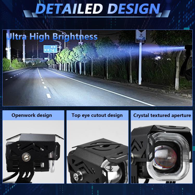 Motorcycle Vehicle Multi-Mode Spotlight Angel Eye Aperture LED Spotlight