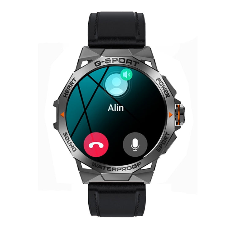 K62 1.43 Inch Waterproof Bluetooth Call Weather Music Smart Sports Watch — Silver Three-bead Steel