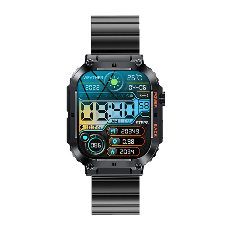 K57 Pro 1.96 Inch Bluetooth Call Music Weather Display Waterproof Smart Watch — Silver Three-beads