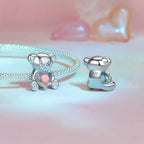 S925 Sterling Silver Valentine Day Cute Bear DIY Beads — view 4
