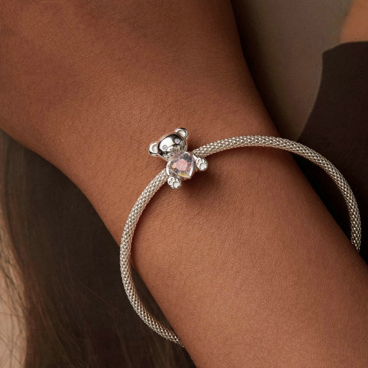 S925 Sterling Silver Valentine Day Cute Bear DIY Beads — view 5
