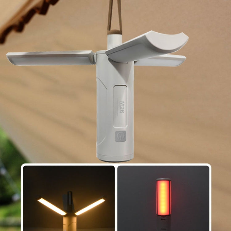 M26 Foldable Handheld Lamp Portable Triple Leaf Hook Outdoor Flashlight Multi-Functional Camping Light