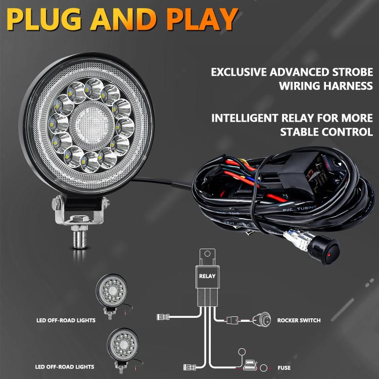 4 Inch Round Mixed Luminous Double-Circle Angel Eye Work Light