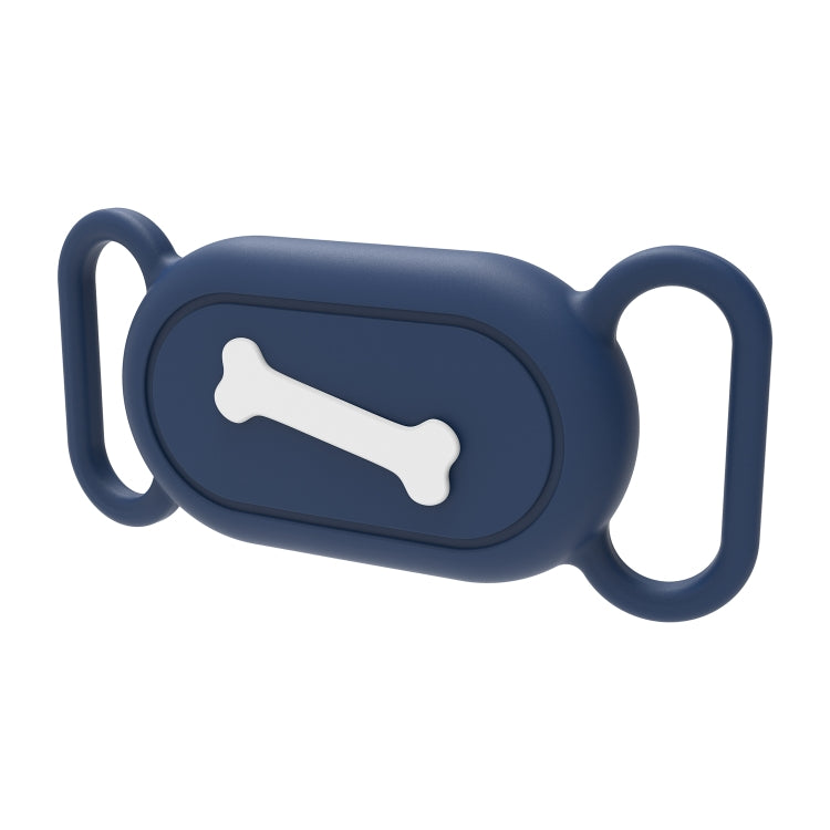 For Samsung Galaxy SmartTag 2 Pet Life Waterproof Silicone Protective Case — Deep Blue Cat Claw