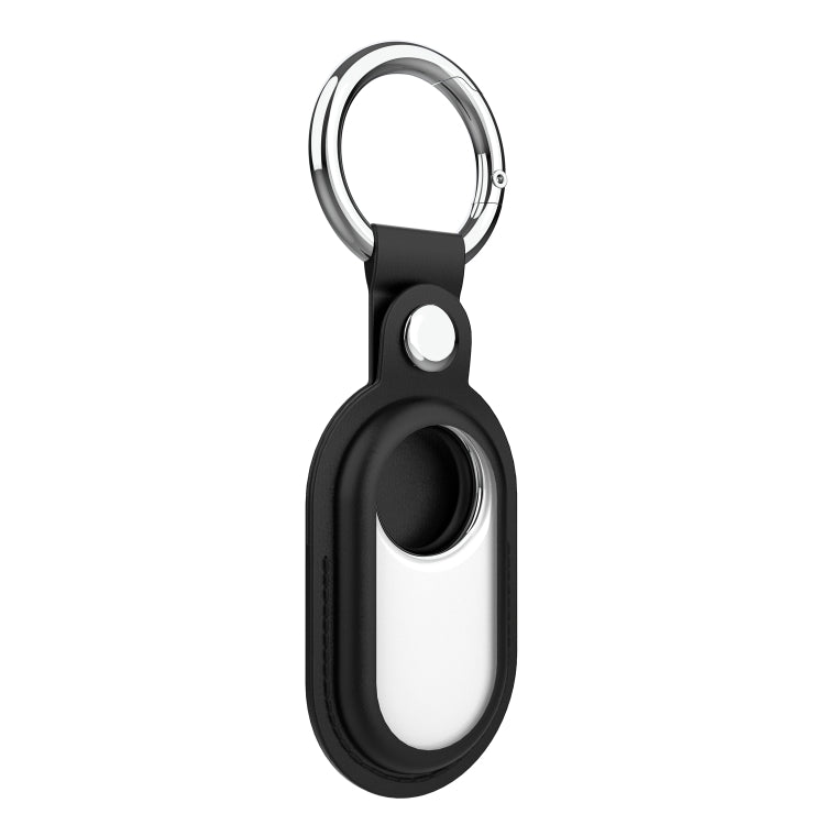 For Samsung Galaxy SmartTag 2 Leather Keychain Half-wrap Protective Case — Brown