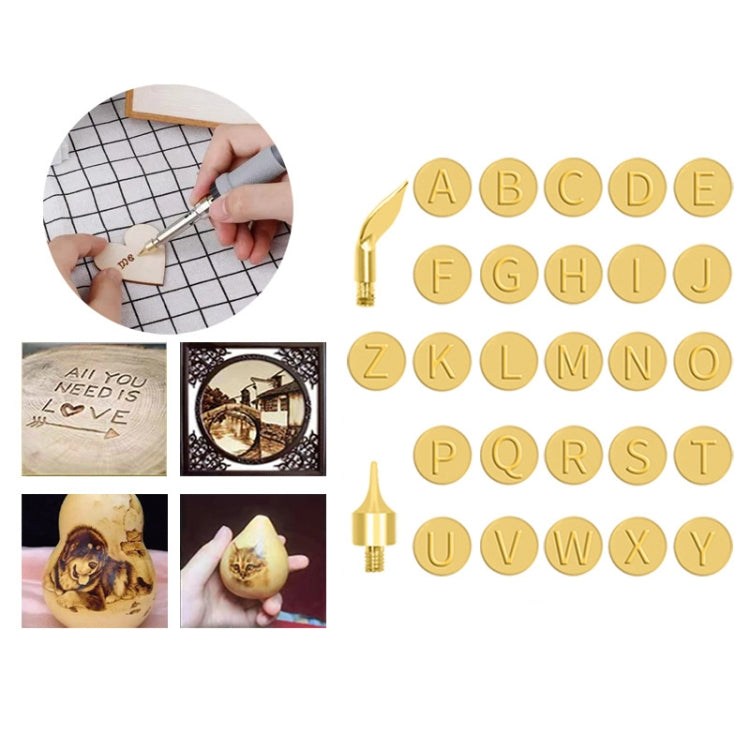 Wood Burning Solder Tips Uppercase Alphabet Chiseled Tips Blades Pyrography Tool