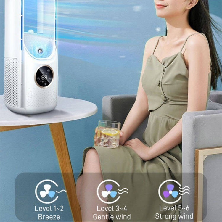 Desk Bladeless Humidification Electric Fan Six Gear Adjustable with LED Light Timing Function