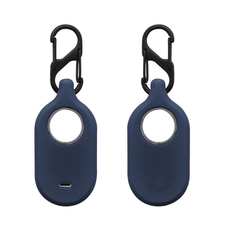 For Samsung Galaxy SmartTag2 With Key Ring Silicone Protective Case — S Buckle Deep Blue