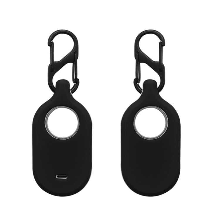 For Samsung Galaxy SmartTag2 With Key Ring Silicone Protective Case — S Buckle Black