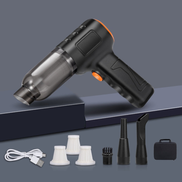 Car Vacuum Cleaner Large Suction Power Wireless Pump Inflatable Blower Handheld Small Vacuum Cleaner — Brush 200W+2 Filters+Storage Bag (Black)