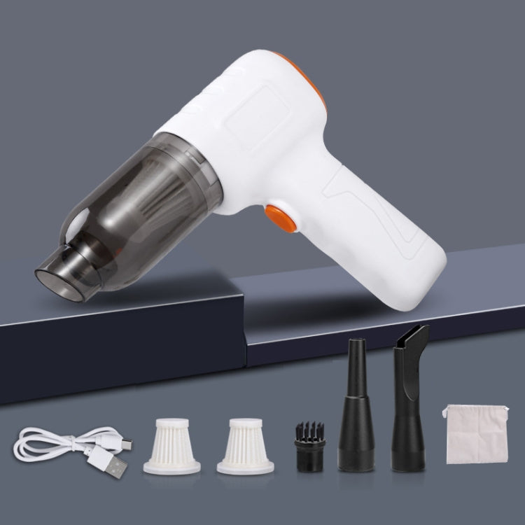Car Vacuum Cleaner Large Suction Power Wireless Pump Inflatable Blower Handheld Small Vacuum Cleaner — Brush 200W+3 Filters+Air Bag (White)