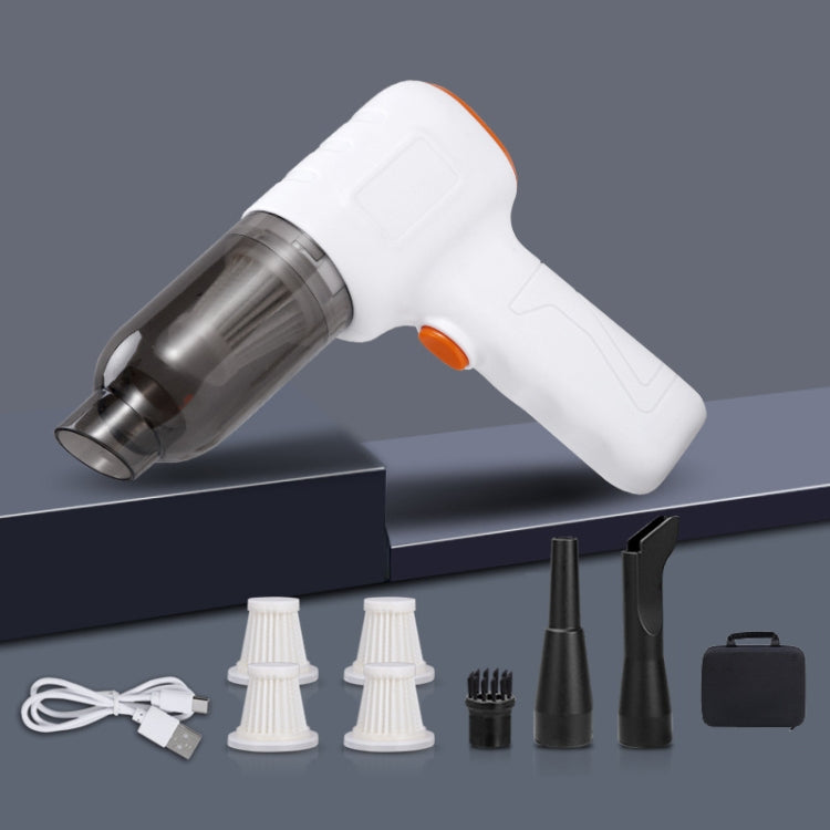 Car Vacuum Cleaner Large Suction Power Wireless Pump Inflatable Blower Handheld Small Vacuum Cleaner — Brushless 260W+2 Filters+Storage Bag (White)