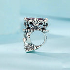 S925 Sterling Silver Halloween Ornament Skull DIY Beads — view 4