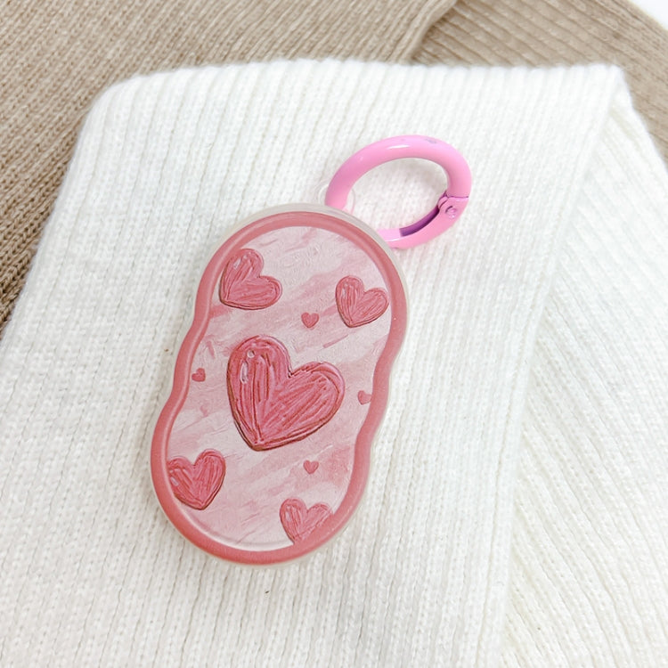 For Samsung Galaxy SmartTag2 Transparent Case With Colorful Picture Protective Case, Pink Smiley Love, Purple Smiley Love
