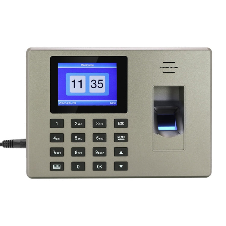 Fingerprint Recognition Voice Broadcast Smart Report Generation Attendance Machine — Gold US Plug