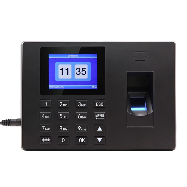 Fingerprint Recognition Voice Broadcast Smart Report Generation Attendance Machine — Black US Plug