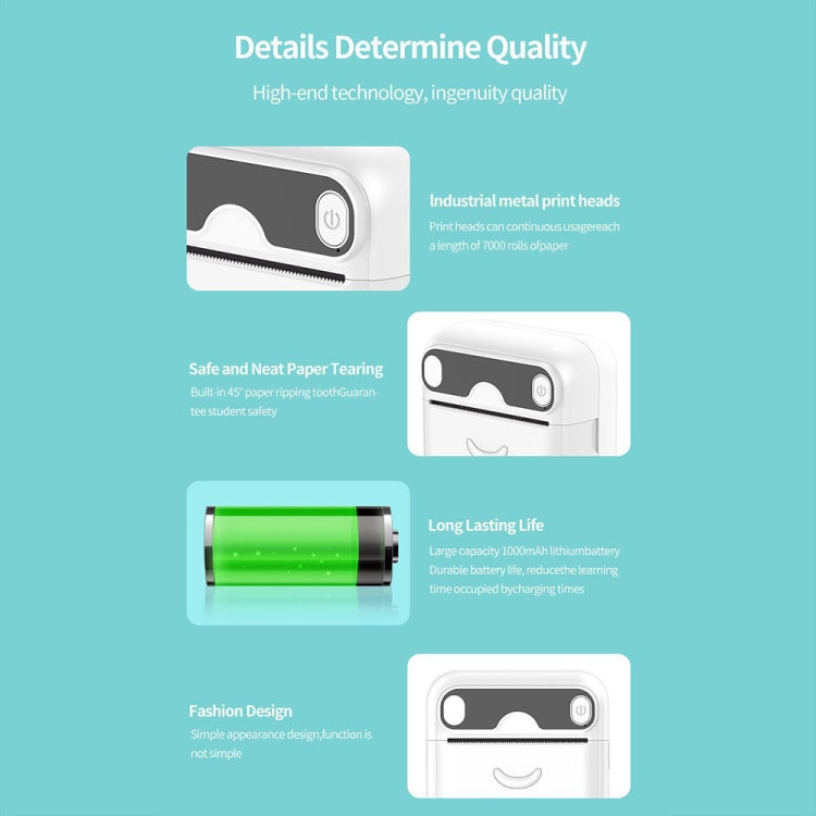 A32 Small Portable Self-adhesive Error Question Photo Label Bluetooth Pocket Thermal Printer