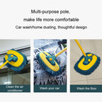Curved Rod Car Wash Mop Retractable Cleaning Tool No Harm Car Special Soft Brush