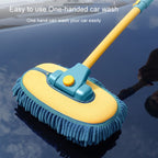 Curved Rod Car Wash Mop Retractable Cleaning Tool No Harm Car Special Soft Brush