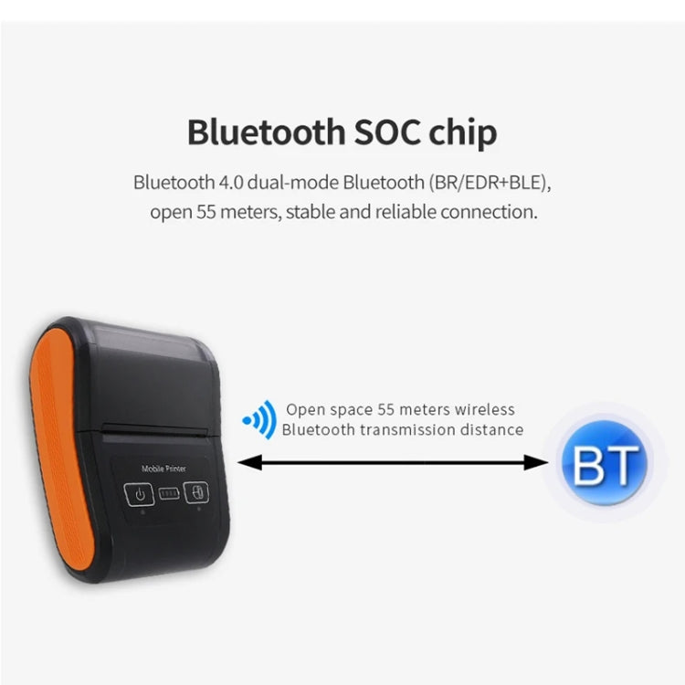 58mm Portable Logistics Takeaway Receipt Bluetooth Thermal Printer