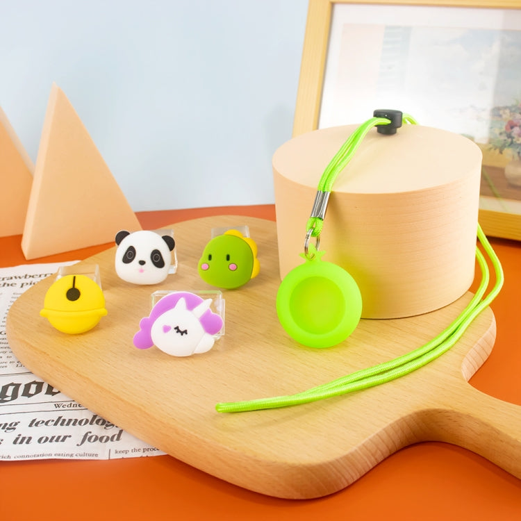 For AirTag 2nd Gen / AirTag 1st Gen Silicone Protective Case Necklace Cartoon Decoration Dustproof Drop-proof Case — Luminous Blue