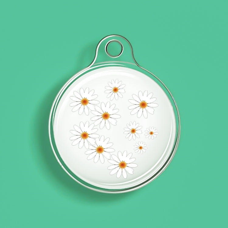 For AirTag 2nd Gen / AirTag 1st Gen Transparent TPU Painted Pattern Tracker Anti-Fall Protective Case — Big Chrysanthemum