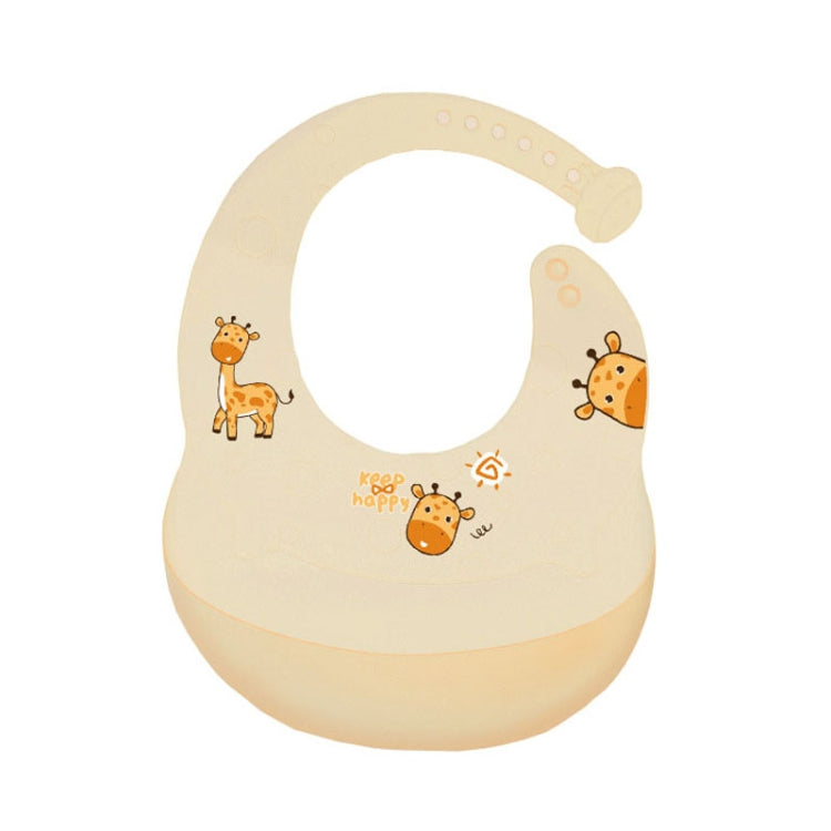 Baby Anti-Dirty Eating Bib Waterproof Silicone Infant Auxiliary Food Bib Drool Towel — Pink